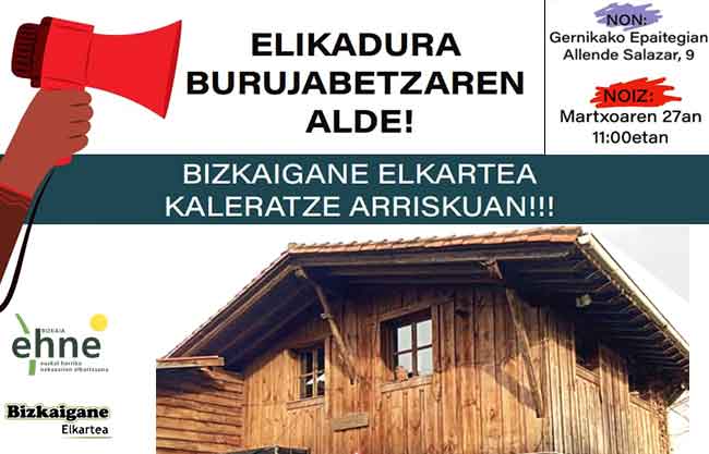 Bizkaigane Elkartea kaleratze arriskuan