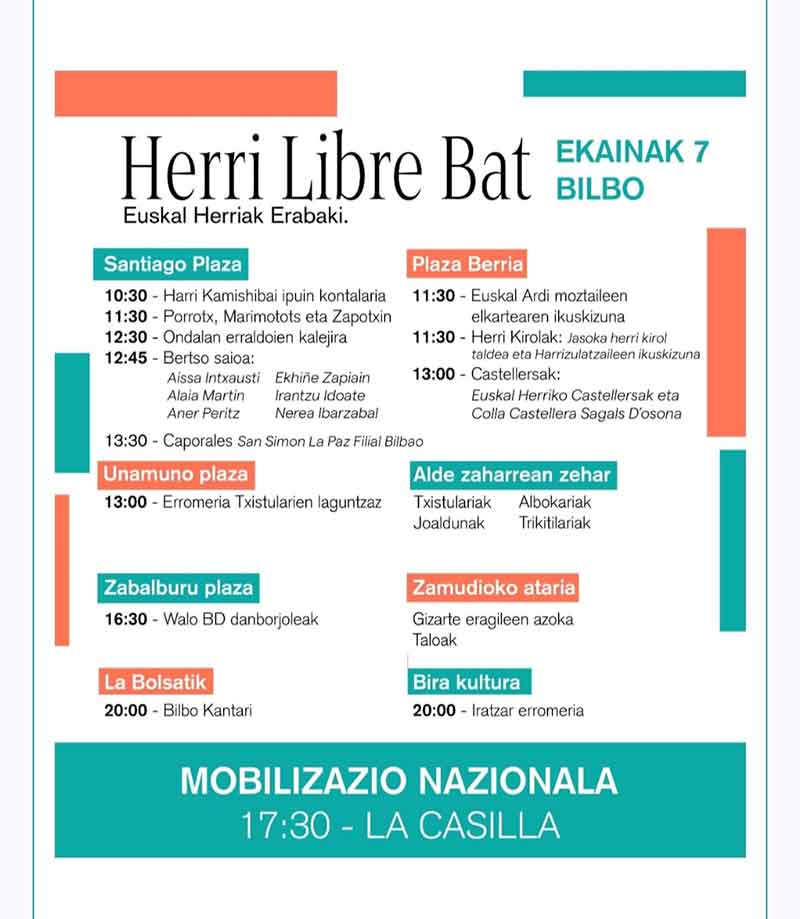 Gure Esku - Herri libre bat - Egitaraua